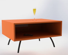 pied de table basse design coloris orange