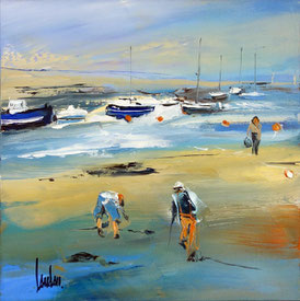 "Pêche à pieds" - 30x30 - vendue