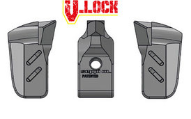 Kombination aus MONO TIP V-LOCK und seitlichen MONO EXTREME V-LOCK (L/R) Werkzeugen für SEPPI M. MIDIFORST dt Forstmulcher