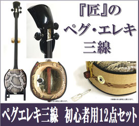 ペグ・エレキ三線 人工皮の画像