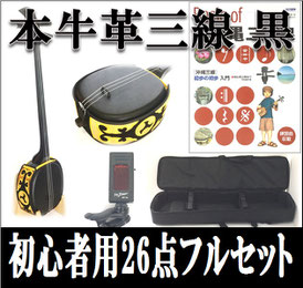 本牛革三線 ブラック 初心者セットの画像