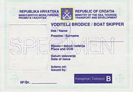 kroatisches Küstenpatent, Boat skipper B