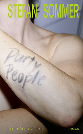 Das Cover zeigt einen nackten Unterarm, auf den jemand "Partypeople" geschrieben hat.