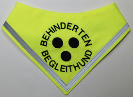 Blinden Logo, blinder Hund, Halstuch für blinden Hund,neongelb, reflektor