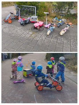 Fahrzeugtag in der PRINZenbande, spielerisch lernen wir Verhaltensregeln auf der Straße und haben richtig viel Spaß. 🚗🛴