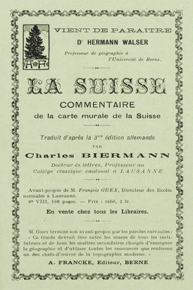 Französische Übersetzung von Walsers Begleitwort. Inserat im Bulletin pédagogique, Oktober 1909