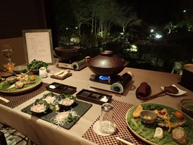 船山温泉　夕食　山梨　温泉　山の中の一軒宿　菜ちゃんのページ