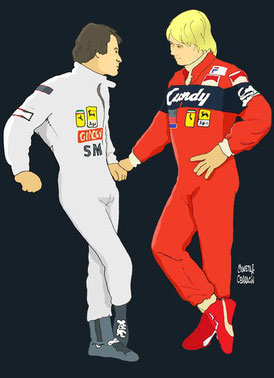 Gilles Villeneuve & Didier Pironi by Muneta & Cerracín