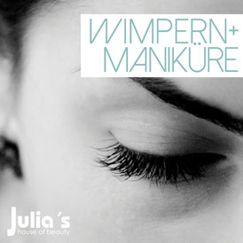 Wimpernlifting und Maniküre inkl Lack und ein Lack Deiner Wahl für zu Hause - im Januar 2016 bei Julia´s house of beauty