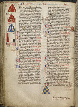Matthieu Paris : Historia Anglorum, Chronica majora, Part III ; Continuation of Chronica maiora. 1250-1259. Détail Royal 14 C VII f. 130v. Temple de Paris