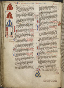 Matthieu Paris : Historia Anglorum, Chronica majora, Part III ; Continuation of Chronica maiora. 1250-1259. Détail Royal 14 C VII  f. 130v. Temple de Paris