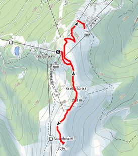 Route im Skigebiet Flachau auf Grießenkareck und Saukarfunktel