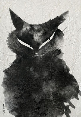 「さびねこ」　SM　墨絵　154,000円（税込）　※額縁込の価格です