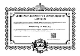 Luxembourg Art Prize 2023 Verdiensturkunde für Künstlerische Leistung