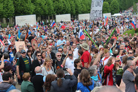 Das Unsterbliche Regiment. Sowjetisches Ehrenmal Treptow am 9.Mai 2015. Foto: Helga Karl