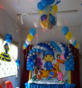 Arreglo de globos Pocoyo  Globos, Arreglos con globos, Pocoyo