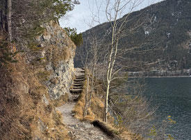 schöne Wege, zum Glück wenig Schnee