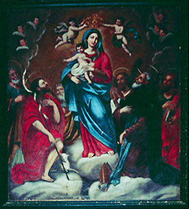 Santa Maria Figaniella (Sartenais) - Vierge à l'Enfant, Saints André, Pierre, Paul, Jean-Baptiste, Bernardin de Sienne cl. MH