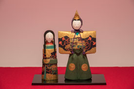【極美品】中村信喬 作 博多人形『平安雛』共箱・屏風・台座 フルセット昭和63年 三代目 中村信喬作 - nakamura ningyo
