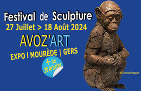 Festival de sculpture Avoz'art à Mourède dans le Gers, terre de festivals, en Occitanie, à 5 minutes de Lassenat éco-maison d'Hôtes en Gascogne, chambre d'Hôtes de charme, table d'hôtes gourmande, bio et locavore, écotourisme et slowtourisme.