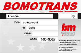 Transferdruck Farbsystem, Aquaflex Transferfarben, TRANSPRINT AF BASE