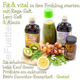 Mit Rega Saft, Levi Saft und Almin von Reico, fit und vital in den Frühling.