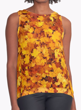 Autumn Leaves Pattern Tank Top