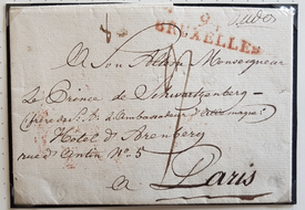 Lettre timbres classiques paquebot Gange