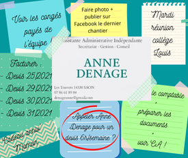 Débordé ? appelez Anne Denage assistante Freelance Calvados