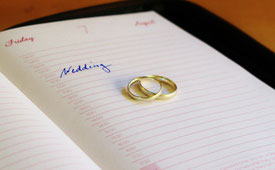 Letzter Check vor der Hochzeit.
