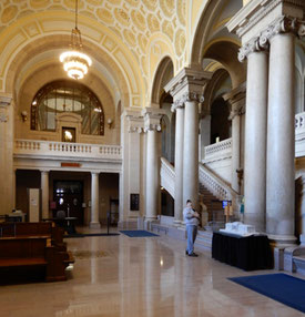 The Gleaming Marble Foyer of the State Museum