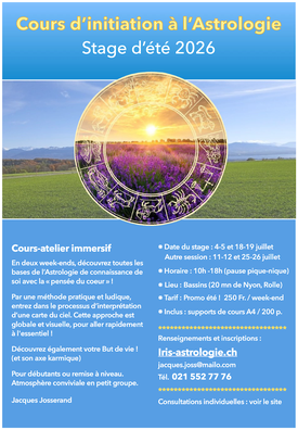 Cours et stages d'initiation pour débuter en astrologie de connaissance de soi