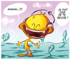 Boo Tchou, canari de la bande dessiné comique et drôle, est content de retrouver ses lecteurs
