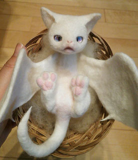 ワイバーン 猫 ドラゴン 羊毛フェルト
