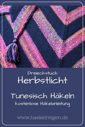 Haekeltuch fuer bunte Sockenwolle Tunesisch haekeln - kostenlose Haekelanleitung