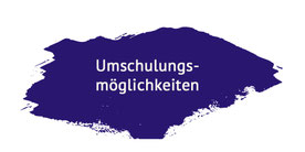 Farbklecks mit der Beschriftung:Umschulungsmöglichkeiten