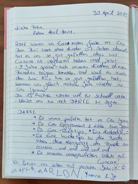 Gästebuch-Eintrag-Dagmar-Gert-Urlaub-Curacao