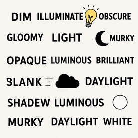 Dark - Sinónimos y antónimos en inglés - Ejercicio