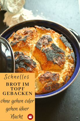 Schnelles Brot ohne kneten und ohne gehen lassen #brotbacken #topfbrot #ohnekneten
