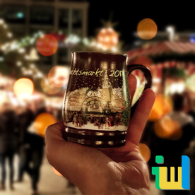 Glühweintasse Weihnachtsmarkt Leipzig 2017