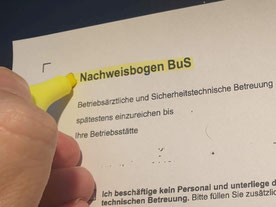 Nachweisbogen BuS Betreuung