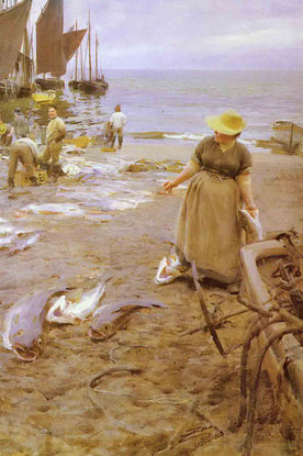 Anders Zorn  'Fish Sale, St Ives' (1888)