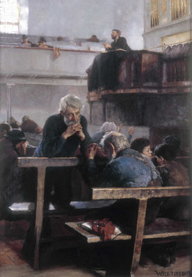 William Titcomb 'Primitive Methodists at Prayer, St Ives' (RA 1889, Paris 1890 - medal) (Dudley Art Gallery - Art UK)