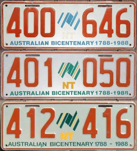 Kennzeichen aus Australien NT