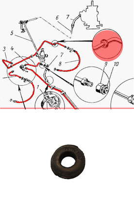 70-143187 Gummitülle Tülle Ring Gummiring GAZ M21 Wolga. Grommet GAS M-21 Volga. Резиновая втулка ГАЗ М-21 Волга.  70-143187 