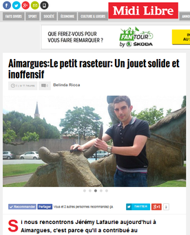 Voir l'article sur le Midi Libre comme chef de projet web pour le petit raseteur