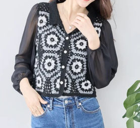 クロッシェニット  ドッキングカーデ  フォーユー価格　1,980円(税込)