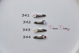 Baby mit Blumen Haarspange in Rosa & Flieder