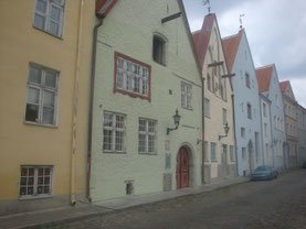 Tallinn-handelshuizen-koopmanshuizen-Middeleeuws-straat-gekleurde-Estland