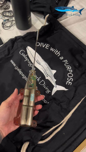 satellite tag used on whale shark by Galapagos Whale Shark Project